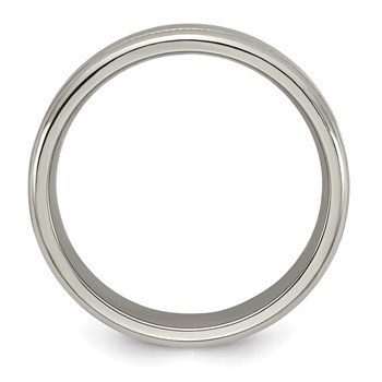 Edward Mirell Titanium Brushed/Polished Flat Milgrain 6mm Band Size 6 — alternate view