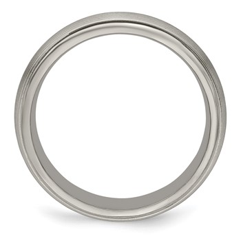 Edward Mirell Titanium Polished Textured Domed 6mm Band — alternate view