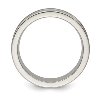 Edward Mirell Titanium Brushed/Polished Textured Lines 7mm Band Size 8 — alternate view