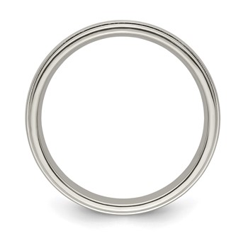 Edward Mirell Titanium Brushed/Polished Step Edge 4mm Band Size 5 — alternate view