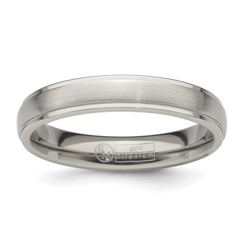 Edward Mirell Titanium Brushed/Polished Step Edge 4mm Band Size 5