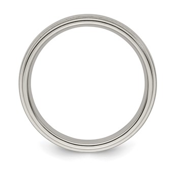 Edward Mirell Titanium Brushed/Polished Step Edge 5mm Band Size 5 — alternate view