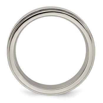 Edward Mirell Titanium Brushed/Polished Flat Step Edge 6mm Band Size 6 — alternate view