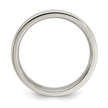 Edward Mirell Titanium Brushed & Polished Tri Dome Milgrain 4mm Band — alternate view