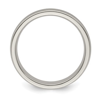 Edward Mirell Titanium Brushed/Polished Tri Dome Milgrain 5mm Band Size 5 — alternate view