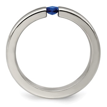 Edward Mirell Titanium Sapphire & Blue Anodized 4mm Band — alternate view