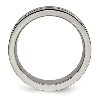 Edward Mirell Titanium Brushed&Polished w/Sterling Silver 6mm Band — alternate view