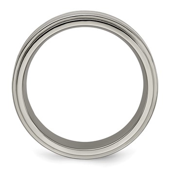 Edward Mirell Titanium Brushed&Polished w/Sterling Silver 7mm Band — alternate view