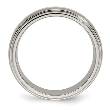 Edward Mirell Titanium Brushed&Polished w/Sterling Silver 6mm Band — alternate view