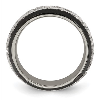 Edward Mirell Black Ti w/Sterling Silver Casted 9mm Band — alternate view