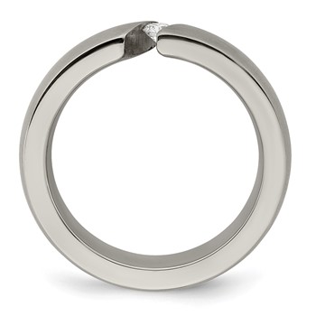 Edward Mirell Titanium Brushed .10ct Diamond 6mm Band — alternate view