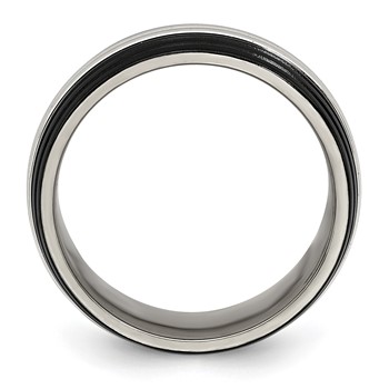 Edward Mirell Black Ti & Stainless Steel Polished 9mm Band — alternate view