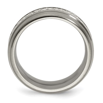 Edward Mirell Titanium&Sterling Silver Brushed&Polished 9mm Ring — alternate view