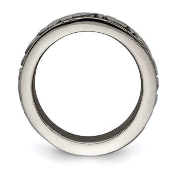 Edward Mirell Titanium Casted Abstract Design 7mm Band — alternate view