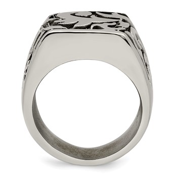 Edward Mirell Titanium Casted Design Signet Ring — alternate view