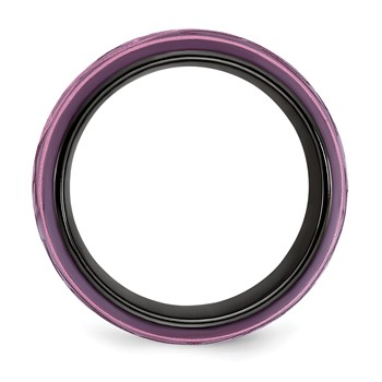 Edward Mirell Black Ti Anodized Pink Domed Band — alternate view