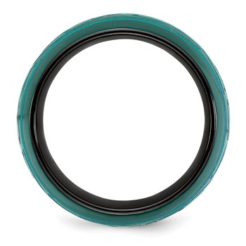 Edward Mirell Black Ti Anodized Teal Domed Band — alternate view