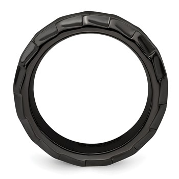 Edward Mirell Black Ti Polished Faceted Edges 8mm Ring — alternate view