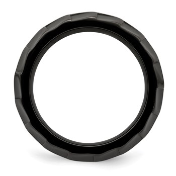 Edward Mirell Black Ti Faceted Edges Polished 12mm Ring — alternate view