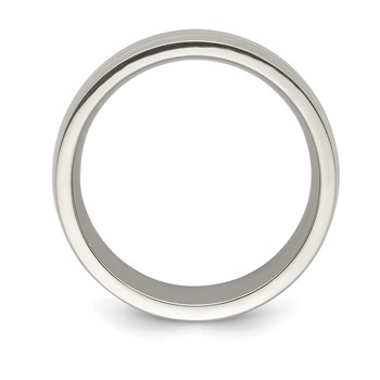 Edward Mirell Titanium and Argentium Sterling Silver Brushed 9mm Band — alternate view
