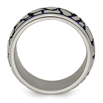 Edward Mirell Titanium Blue Anodized Brushed 10mm Band — alternate view
