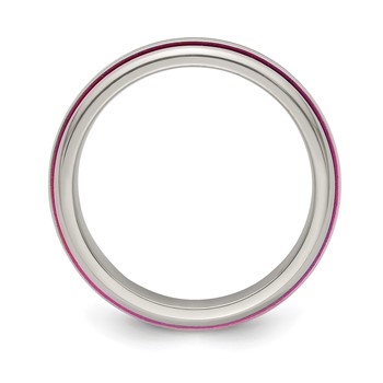 Edward Mirell Titanium Pink Anodized Triple Groove 6mm Band — alternate view