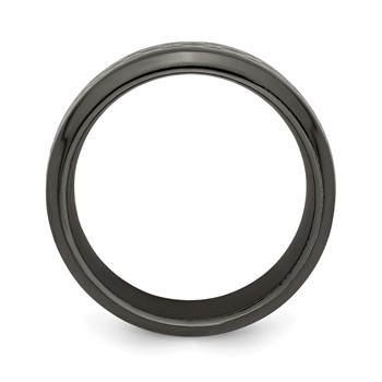 Edward Mirell Black Ti and Argentium Sterling Silver Inlay Polished Celtic Design 9mm Flat Band — alternate view