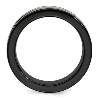 Edward Mirell Black Ti & Titanium Polished Grooved Concave Ring — alternate view