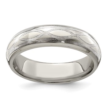 Edward Mirell Titanium & Sterling Silver Brushed & Polished Infinity Ring