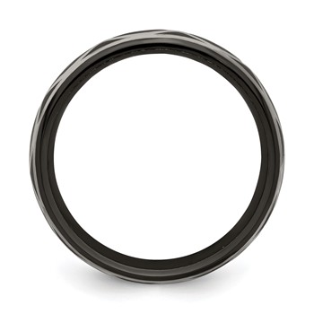 Edward Mirell Black Ti and Argentium Sterling Silver Brushed/Polished Infinity Design 6mm Domed Band — alternate view