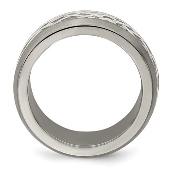 Edward Mirell Titanium & Sterling Silver Inlay Polished Weave Ring — alternate view