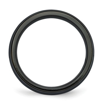 Edward Mirell Black Ti Scroll Pattern Blue Anodized 8mm Band — alternate view