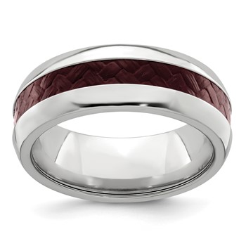 Edward Mirell 8mm Cobalt Beveled Press Fit w/ Carbon Fiber Insert Band