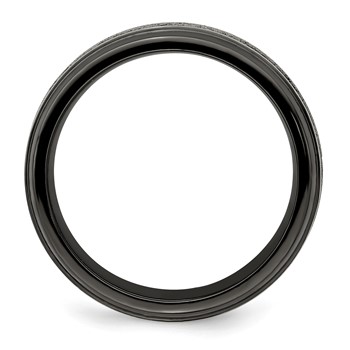 Edward Mirell 8mm Blk Ti Stepped w/ Gray Crete Insert Band — alternate view