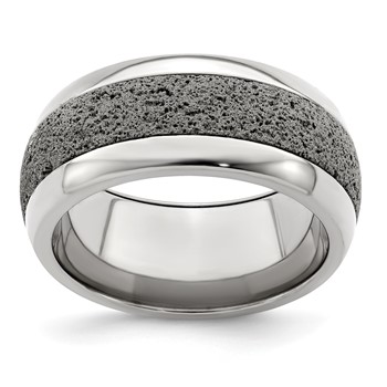 Edward Mirell 10mm Gr Ti Beveled w/ Gray Crete Insert Band