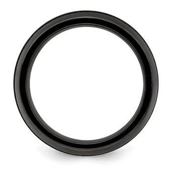 Edward Mirell Titanium 8mm Blk Ti Beveled Press Fit w/ Blk Crete Insert Ban — alternate view