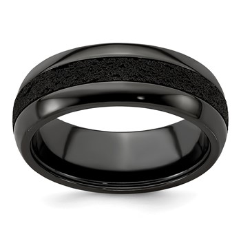 Edward Mirell Titanium 8mm Blk Ti Beveled Press Fit w/ Blk Crete Insert Ban