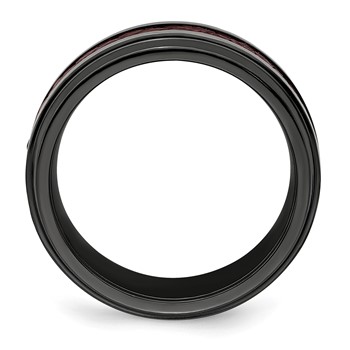 Edward Mirell Black Ti Stepped Red Carbon Fiber Insert 8mm Band — alternate view