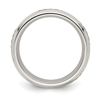 Edward Mirell Brushed/Polished Cobalt with Black Cable Accent 7mm Band Size 10 — alternate view