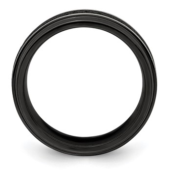 Edward Mirell Black Ti Stepped w/Black Crete Insert 8mm Band — alternate view