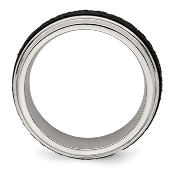 Edward Mirell Stainless Steel w/ Black Crete Inlay Stepped 8mm Band — alternate view