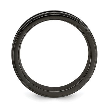 Edward Mirell Black Ti Grooved Blue Anodized 7mm Band — alternate view