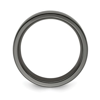 Edward Mirell Black Ti Grooved Blue Anodized 8mm Band — alternate view