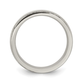 Edward Mirell Gray Ti with Sterling Silver Double Inlay 6mm Band — alternate view