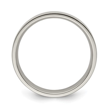 Edward Mirell Gray Titanium with Blue Anodized Stripe Flat 5mm Band — alternate view