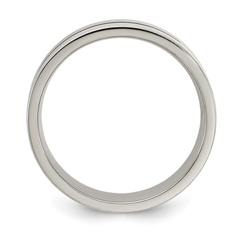 Edward Mirell Gray Titanium 6mm Blue Anodized Flat Band — alternate view