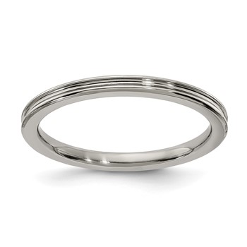 Edward Mirell Gray Ti Polished Concave 2mm Band