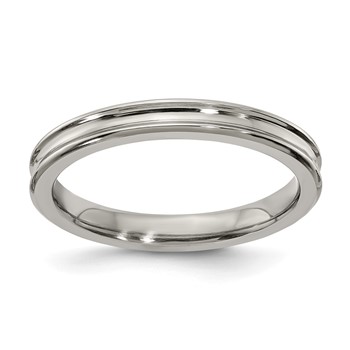 Edward Mirell Gray Ti Polished Concave 3mm Band