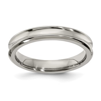 Edward Mirell Titanium Polished Concave 4mm Band