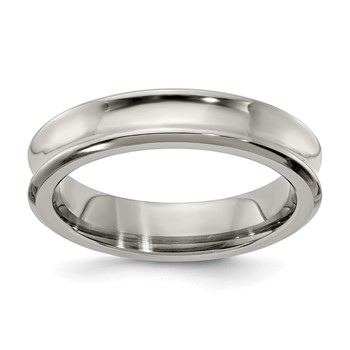 Edward Mirell Titanium Polished Concave 5mm Band